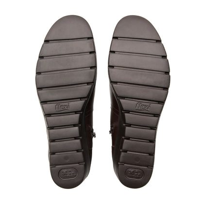 Botín Casual Tacón Cuña Para Dama Flexi 104827 Madera