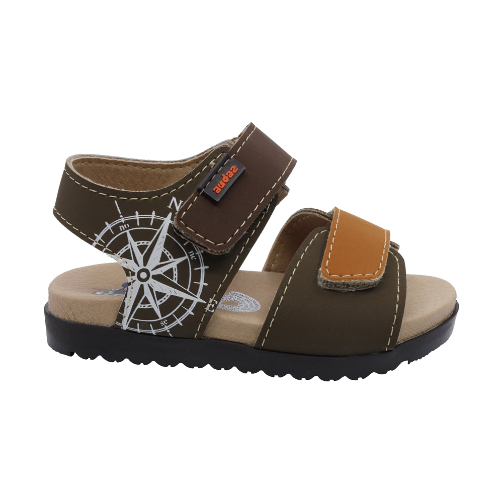 Sandalia Audaz para niño en sintético verde cameron con tira de contacto