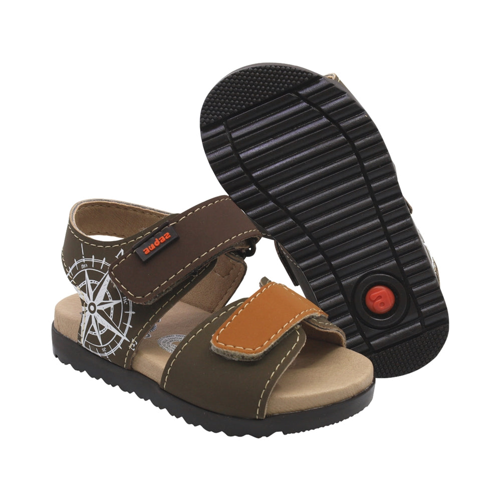 Sandalia Audaz para niño en sintético verde cameron con tira de contacto