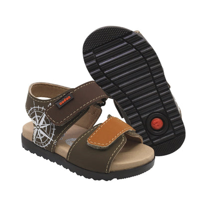 Sandalia Audaz para niño en sintético verde cameron con tira de contacto