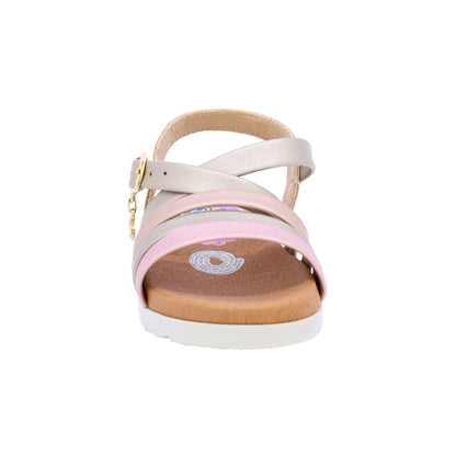 Sandalia Coqueta para niña sintético oro Cameron con hebilla.