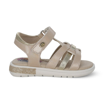 Sandalia Coqueta para niña en sintético oro Sofi con tira de contacto