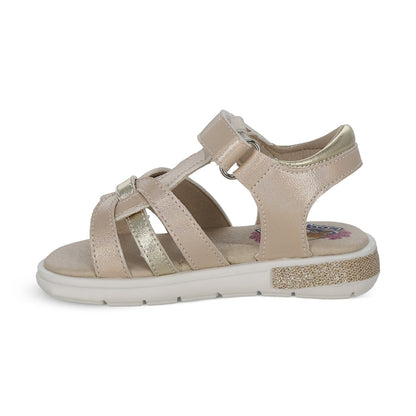 Sandalia Coqueta para niña en sintético oro Sofi con tira de contacto