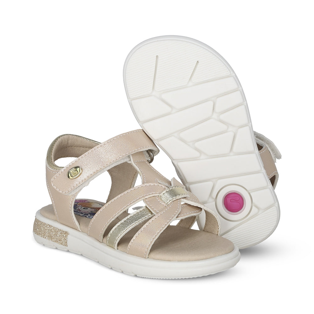 Sandalia Coqueta para niña en sintético oro Sofi con tira de contacto