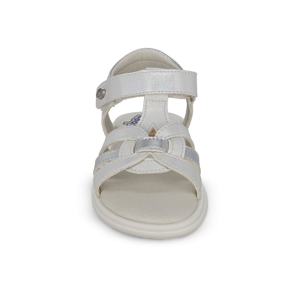 Sandalia Coqueta para niña en color perla Sofi con tira de contacto