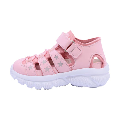 Sandalias Coqueta para niña en sintético rosa waffle con tira de contacto