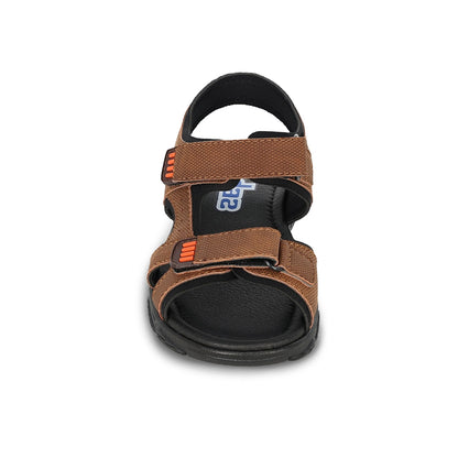Sandalia Audaz para niño en sintético cafe claro Tapiocca con doble de tira de contacto