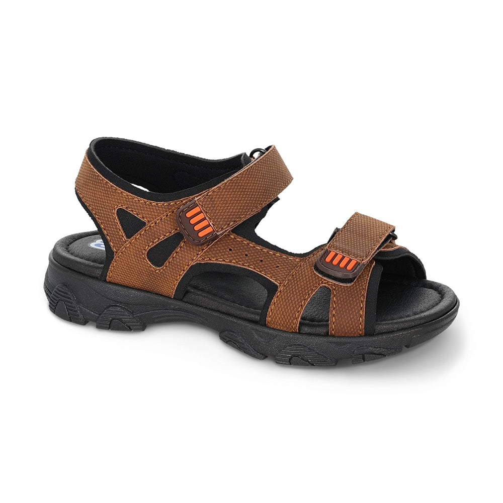 Sandalia Audaz para niño en sintético cafe claro Tapiocca con doble de tira de contacto