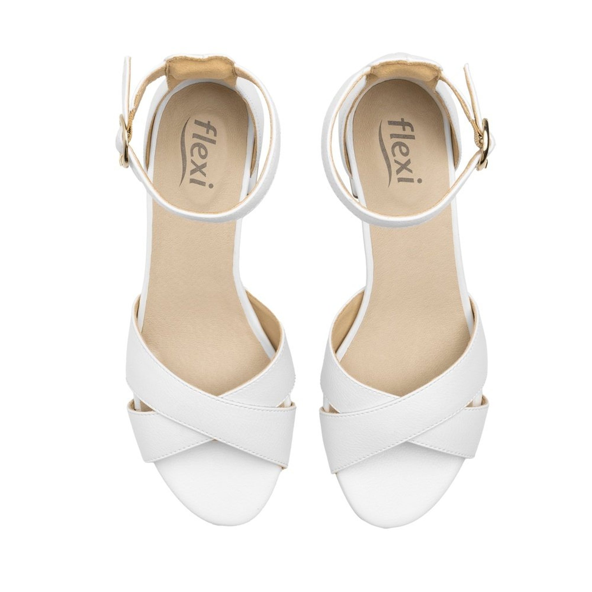 Sandalia De Tacón Flexi Blanco Mujer 106414 Confort Transpirante