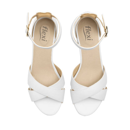 Sandalia De Tacón Flexi Blanco Mujer 106414 Confort Transpirante