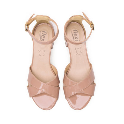 Sandalias Con Tacón Flexi 106414 Nude Transpirable Confort