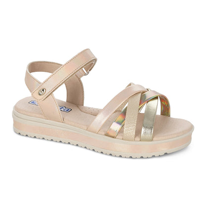 Sandalia Coqueta para niña en sintético oro Cassandra con suela comoda.