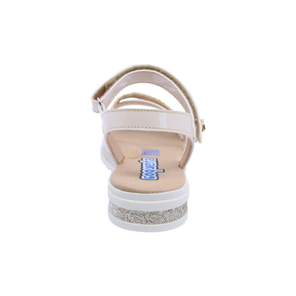 Sandalia Coqueta para niña en sintético beige Casandra con tira de contacto.