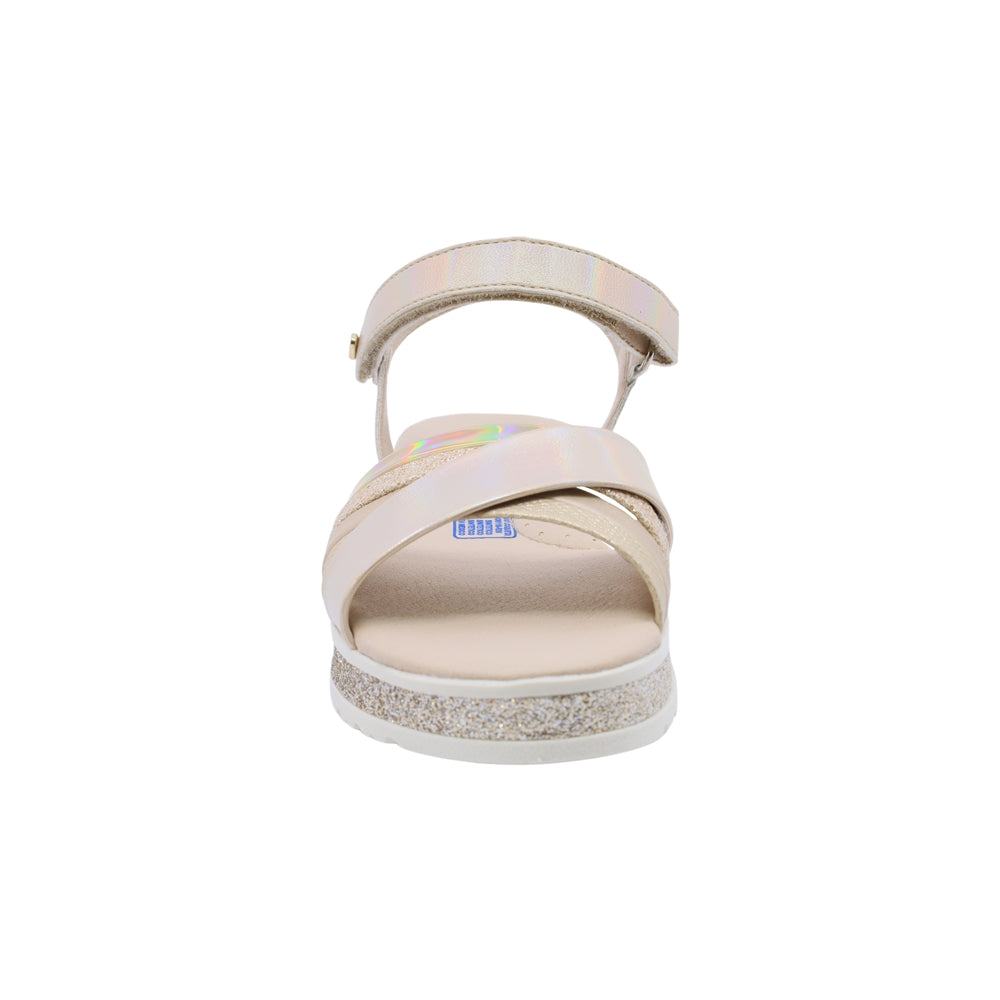 Sandalias Coqueta para niña en sintético oro Casandra con ajuste seguro