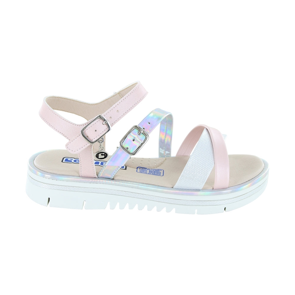 Sandalias Coqueta para niña en sintético rosa Valentina diseño trenzado