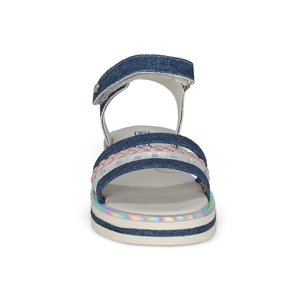 Sandalia Coqueta para niña en sintético azul Valentina con tira de contacto