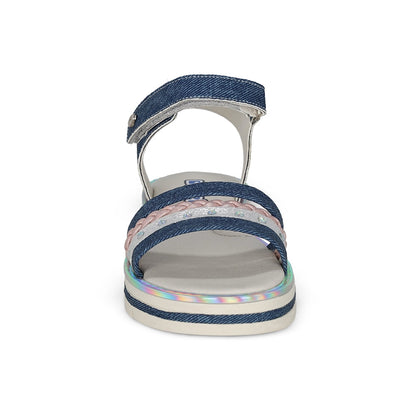 Sandalia Coqueta para niña en sintético azul Valentina con tira de contacto