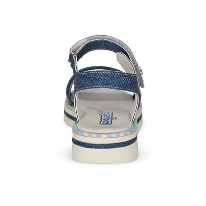 Sandalia Coqueta para niña en sintético azul Valentina con tira de contacto