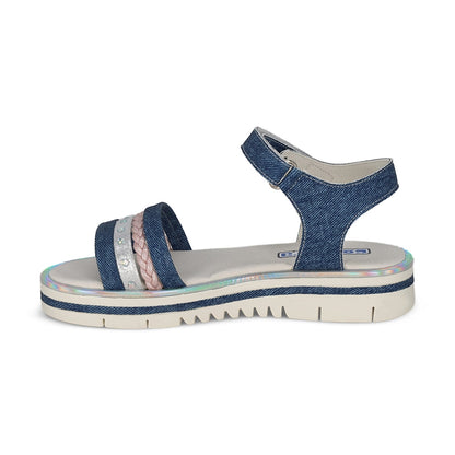 Sandalia Coqueta para niña en sintético azul Valentina con tira de contacto