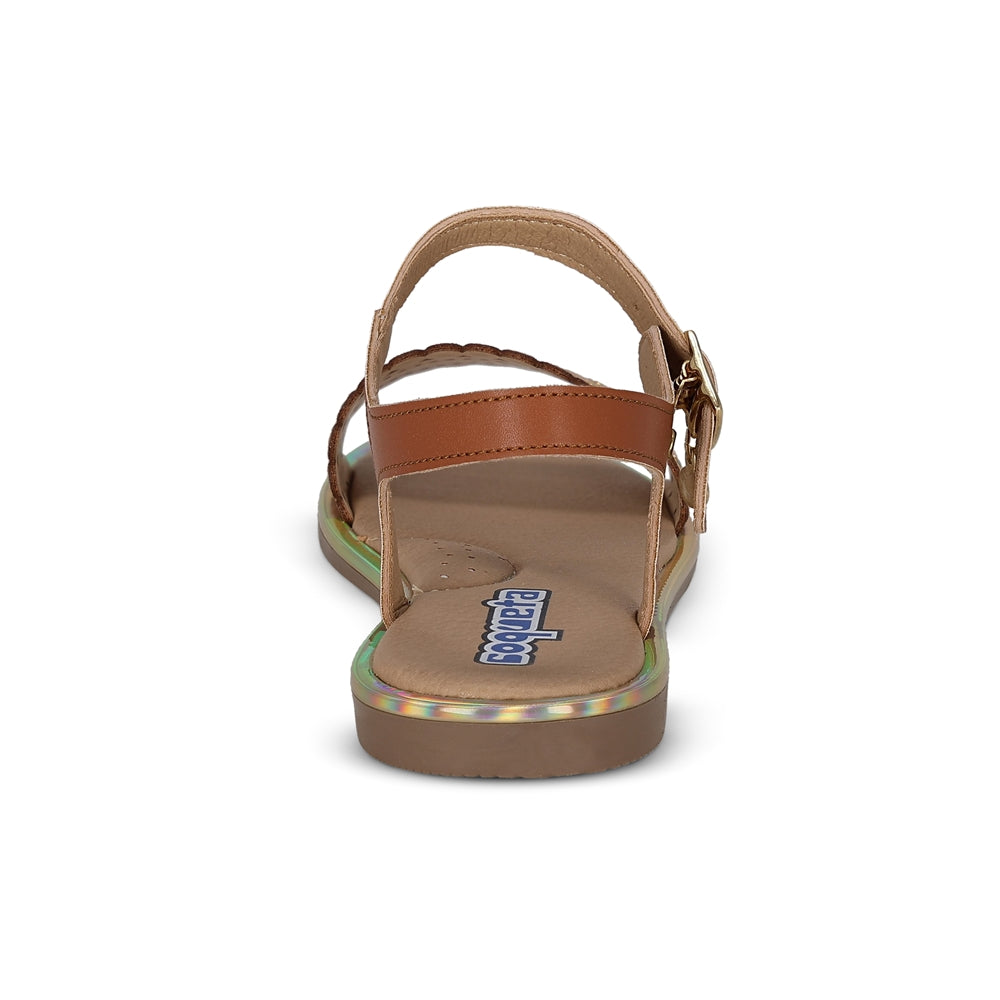 Sandalia Coqueta para niña en sintético miel Yalitza con hebilla