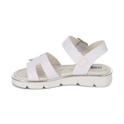 Sandalia Coqueta para niña en sintético blanco Duna con hebilla