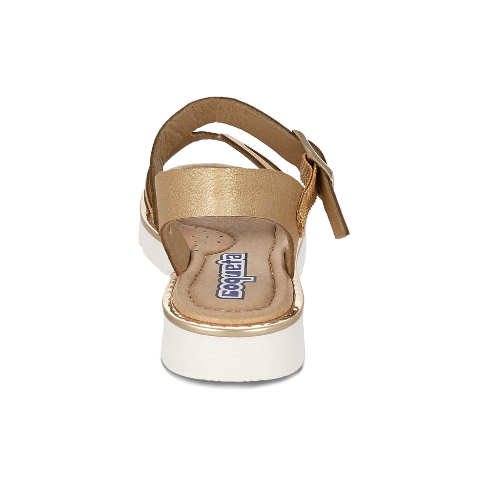 Sandalia Coqueta para niña en sintético oro Duna con hebilla