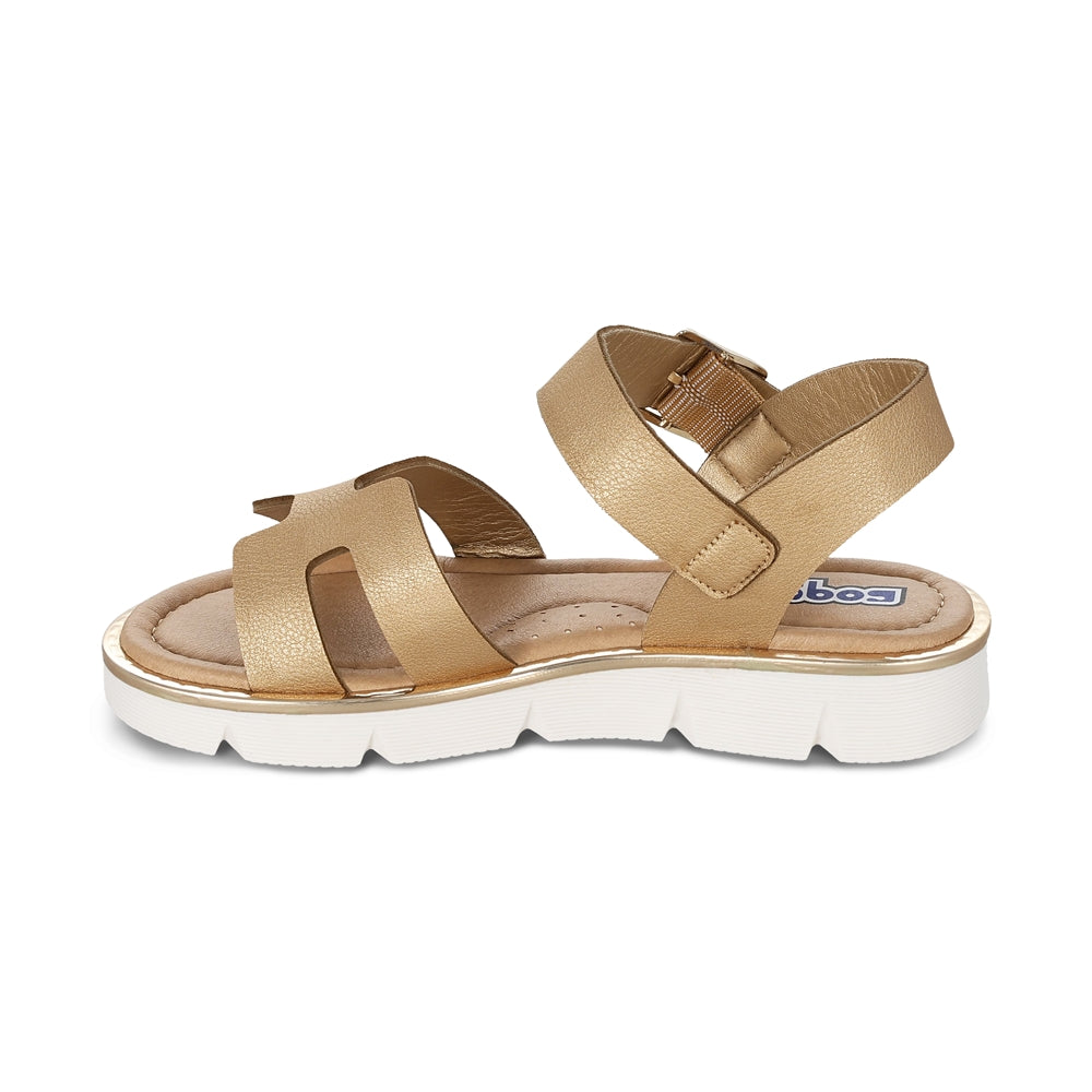 Sandalia Coqueta para niña en sintético oro Duna con hebilla