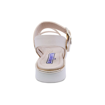 Sandalia Coqueta para niña en sintético beige Duna con hebilla