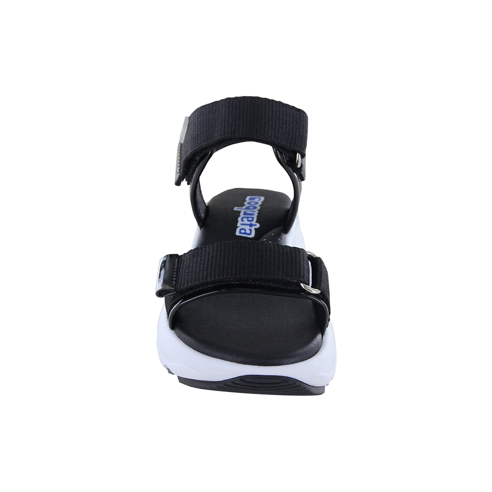 Sandalia Coqueta para niña en sintético negro Salim con doble de tira de contacto