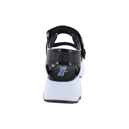 Sandalia Coqueta para niña en sintético negro Salim con doble de tira de contacto