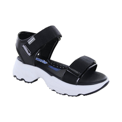 Sandalia Coqueta para niña en sintético negro Salim con doble de tira de contacto