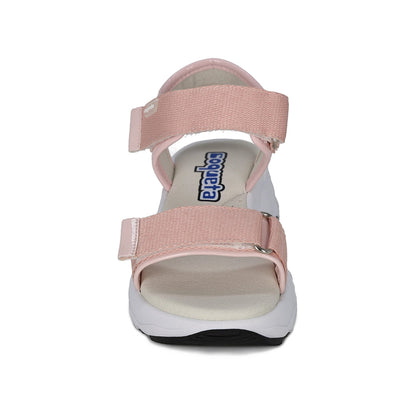 Sandalia Coqueta para niña en sintético salmón Salim con doble tira de contacto