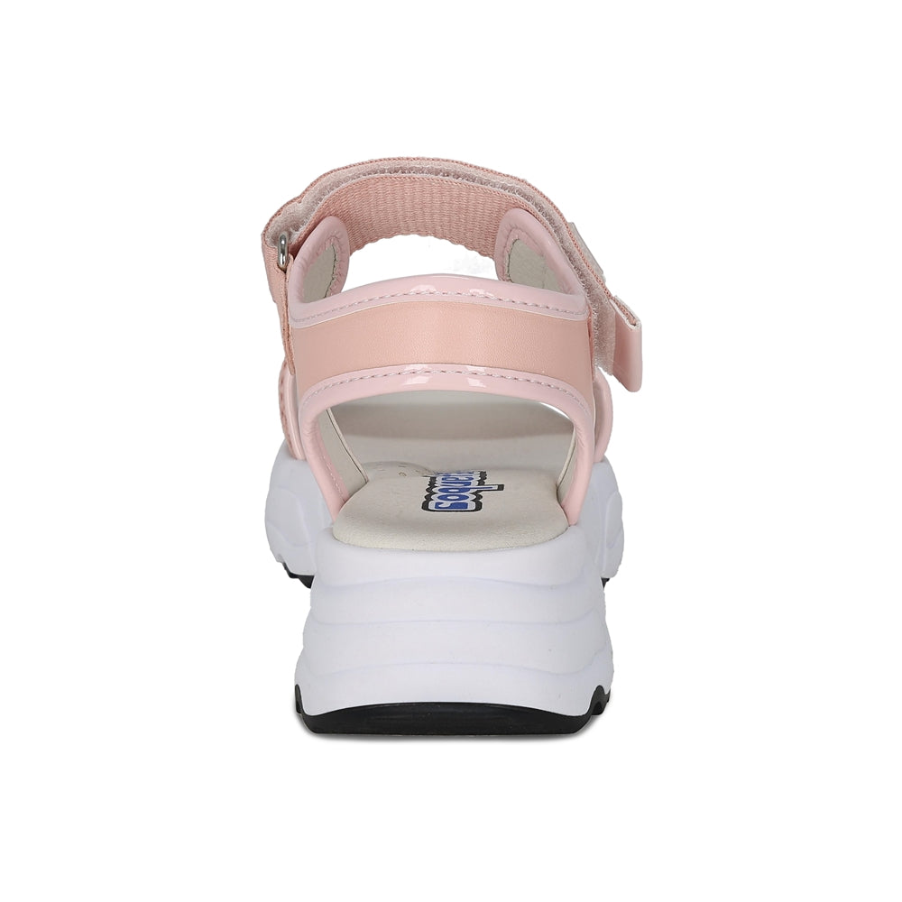 Sandalia Coqueta para niña en sintético salmón Salim con doble tira de contacto