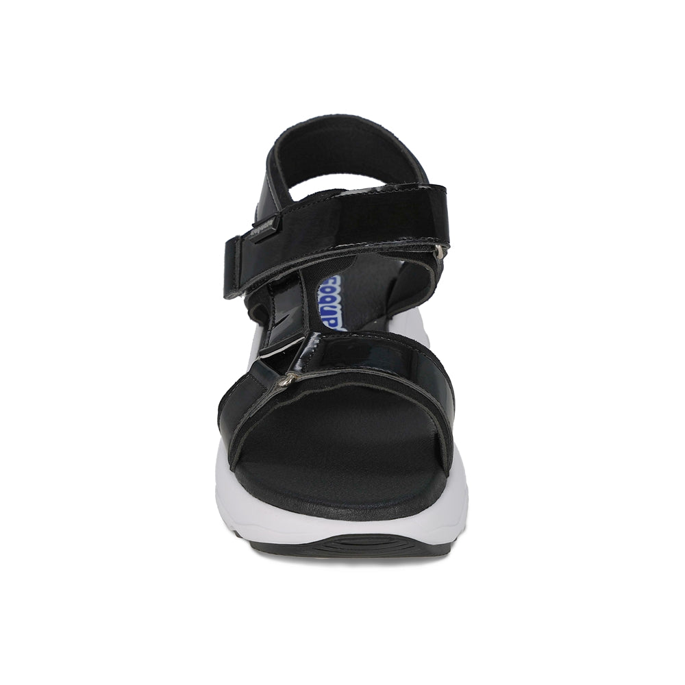 Sandalia Coqueta para niña en charol negro Salim con tira de contacto