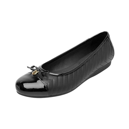 Ballerina Flat Flexi Negro Para Mujer Confort 116310 Moderna