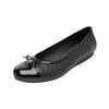 Ballerina Flat Flexi Negro Para Mujer Confort 116310 Moderna