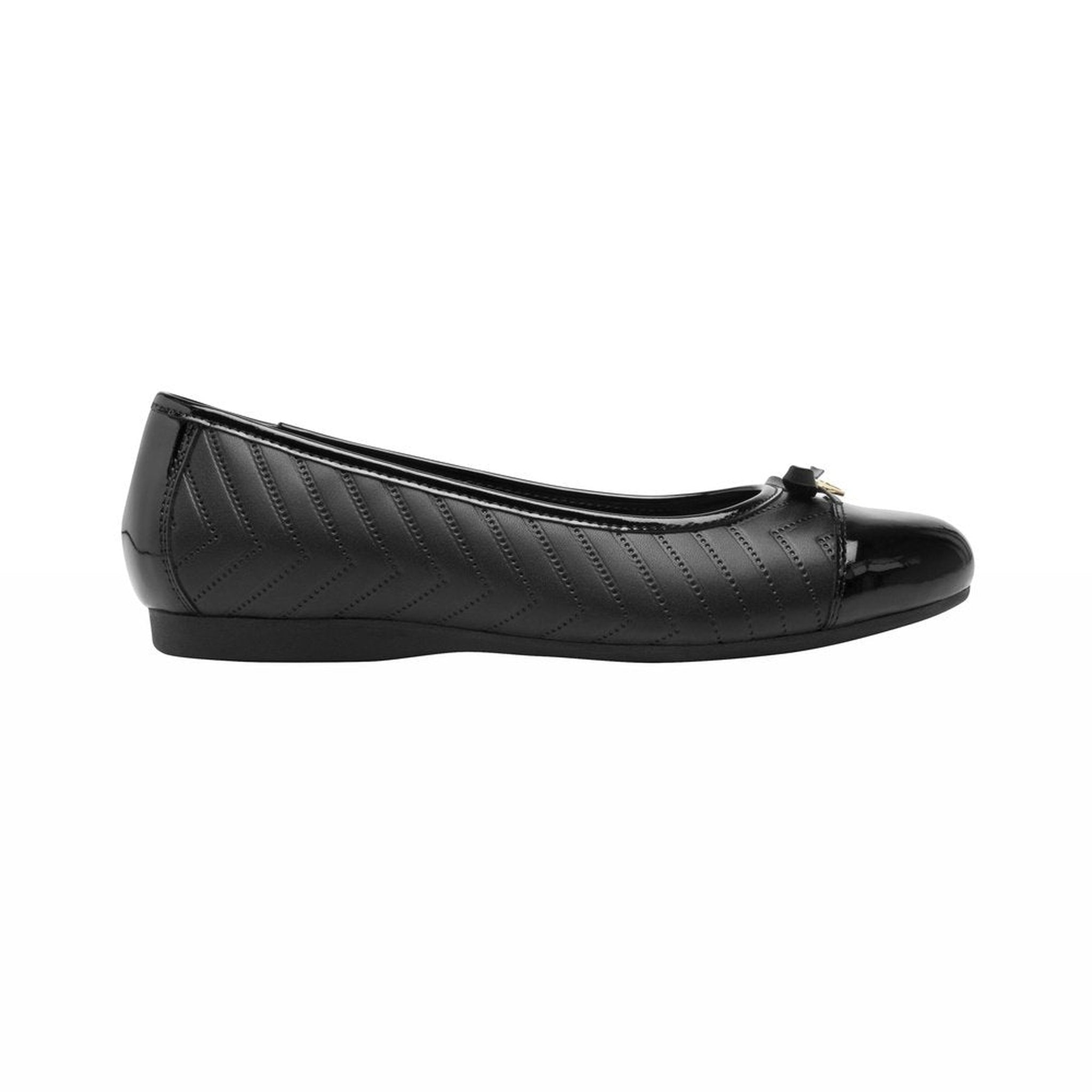 Ballerina Flat Flexi Negro Para Mujer Confort 116310 Moderna