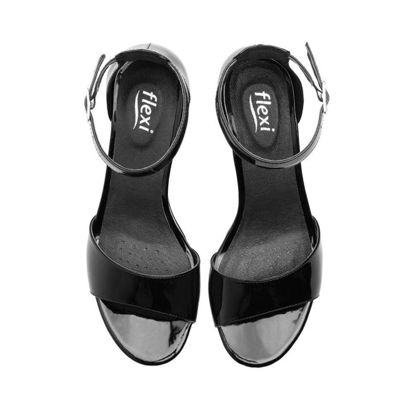 Sandalia Zapatilla Cuña Flexi Dama 128301 Negro Comfort Walk