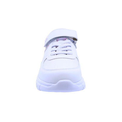 Tenis Coqueta para niña en piel blanco Balu con tira de contacto.