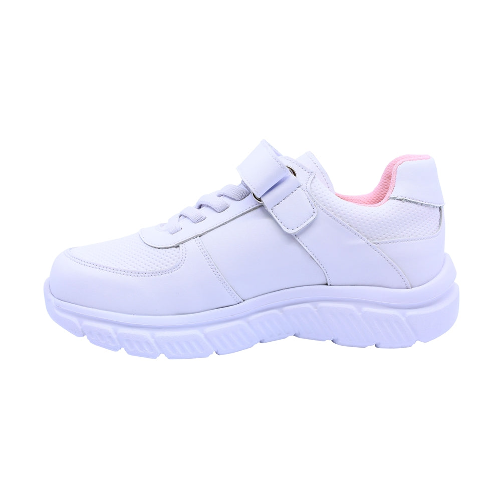 Tenis Coqueta para niña en piel blanco Balu con tira de contacto.