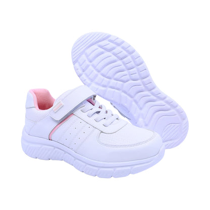 Tenis Coqueta para niña en piel blanco Balu con tira de contacto.