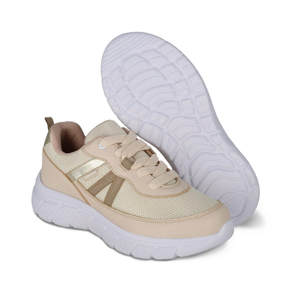 Tenis Coqueta para niña en sintético beige Balu con agujeta