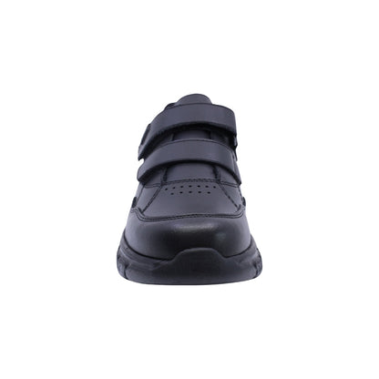 Tenis Audaz para niño en piel negro Balu con doble tira de contacto.