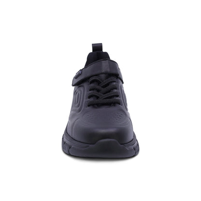 Tenis escolar Audaz para niño en piel negro Balú con tira de contacto