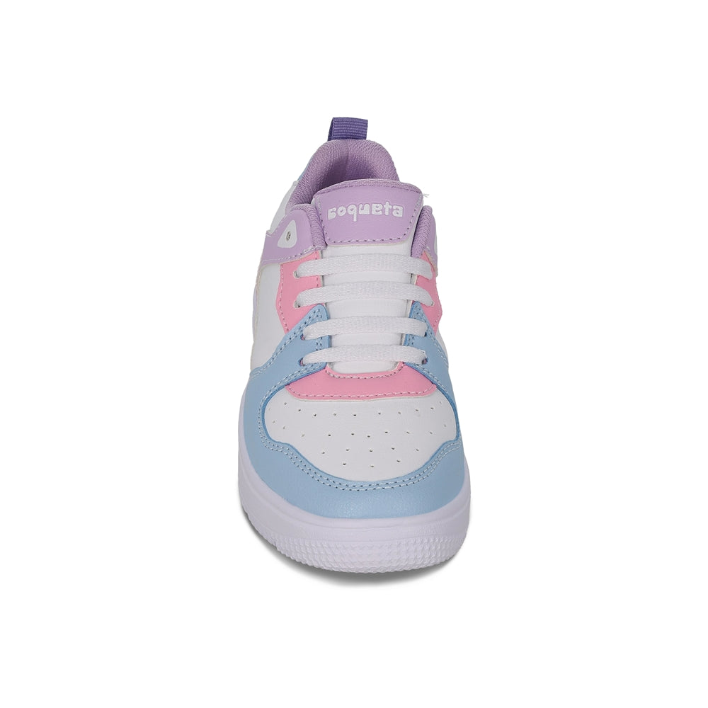 Tenis Coqueta para niña en sintético azul Morelos con  ajuste de agujeta