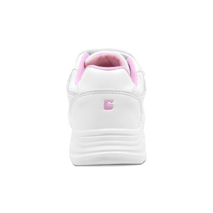 Tenis escolar Coqueta para niña sintético blanco alien con doble tira de contacto