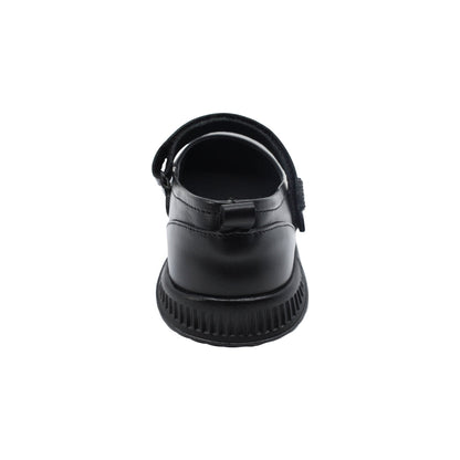 Balerinas para niña en piel negro Saturno con tira de contacto