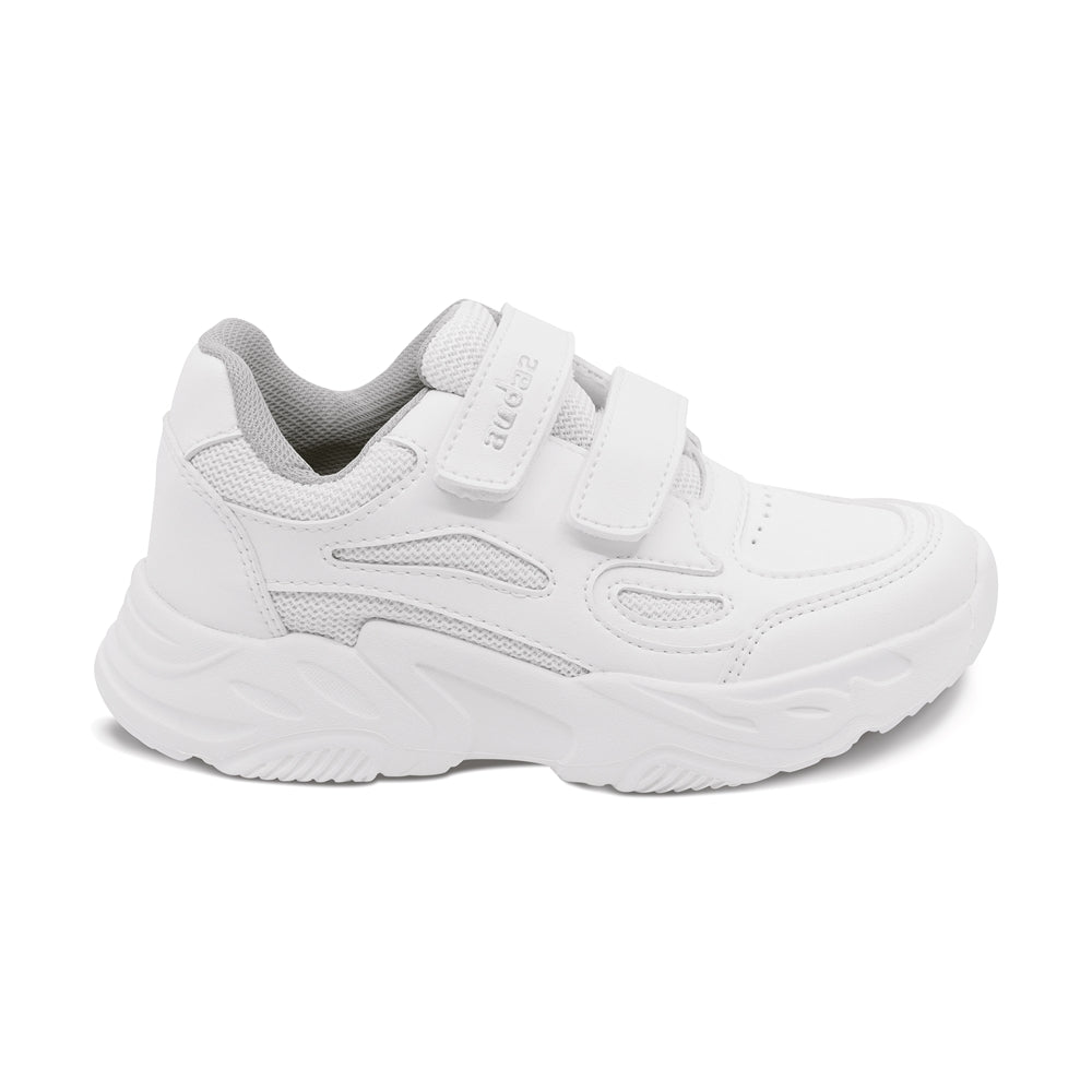 Tenis escolar Audaz para niño sintético blanco Alien con doble tira de contacto