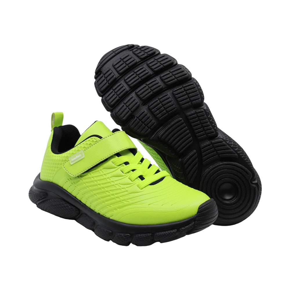 Tenis Audaz para niño en sintético  amarillo Bugsy con agujeta y tira de contacto