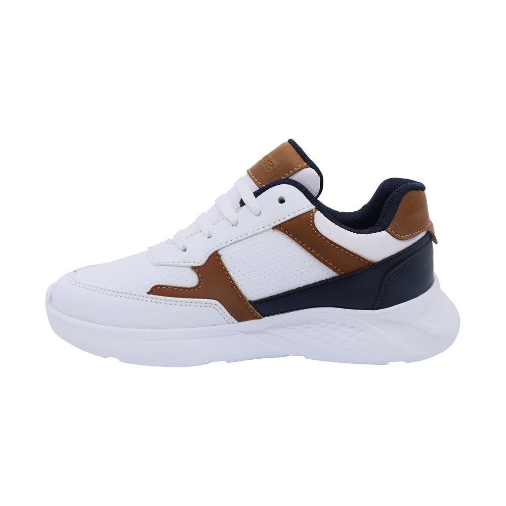 Tenis Audaz para niño en sintético  azul marino fifteen con detalles en contraste